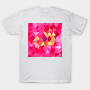 Brink Pink Abstract Low Polygon Background T-Shirt